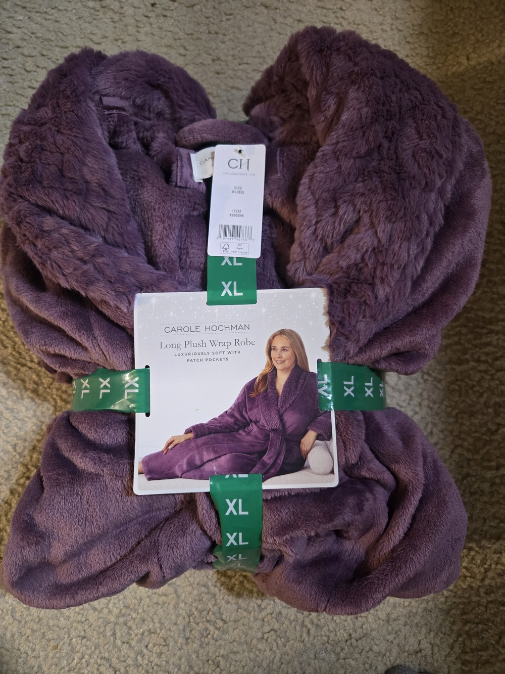 Midnight by Carole Hochman Plush Wrap Robe - Purple